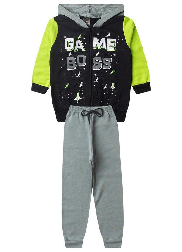 Rosa Azul - Conjunto Inf. Menino Game Boss Kangulu Preto