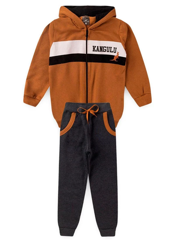 Rosa Azul - Conjunto Inf. Menino Listra Kangulu Caramelo