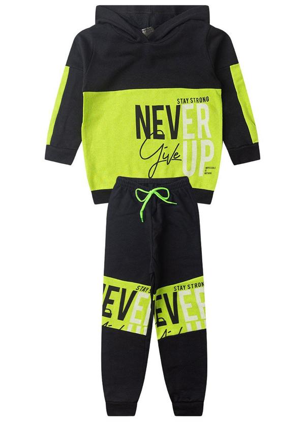 Rosa Azul - Conjunto Inf. Menino Never Give Up Kangulu Preto