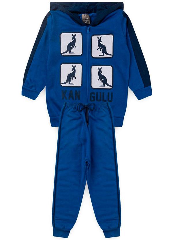 Rosa Azul - Conjunto Inf. Menino Quadrado Kangulu Azul Royal
