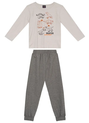 Guloseima - Conjunto Infantil Blusa e Calça Cinza - GULOSEIMA