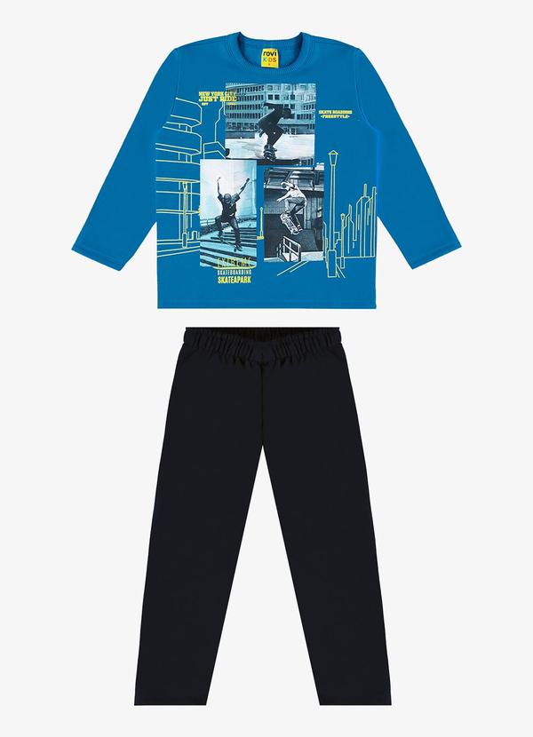 Rovi Kids - Conjunto Infantil Blusão com Calça Azul