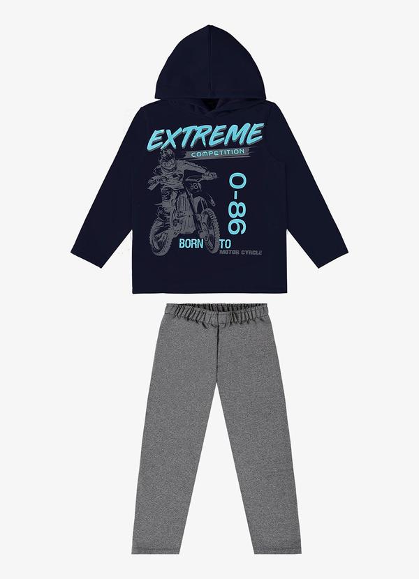 Rovi Kids - Conjunto Infantil Blusão com Calça Azul