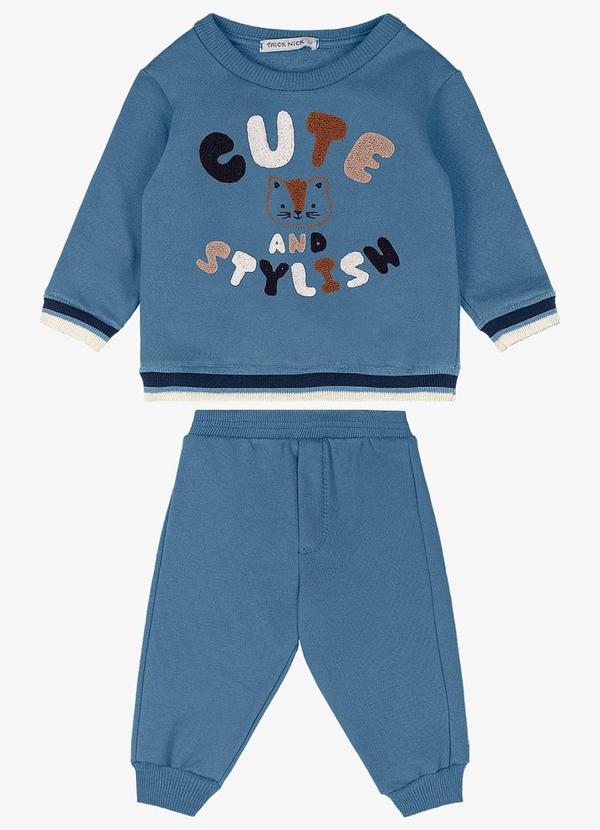 Trick Nick - Conjunto Infantil Blusão com Calça Azul
