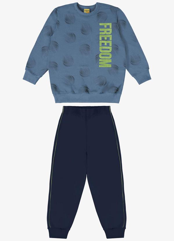 Rovi Kids - Conjunto Infantil Blusão com Calça Azul