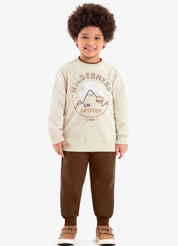 Rovi Kids - Conjunto Infantil Blusão com Calça Bege
