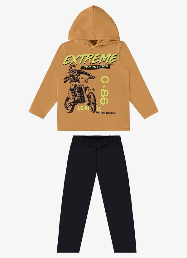 Rovi Kids - Conjunto Infantil Blusão com Calça Marrom