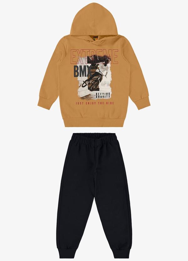 Rovi Kids - Conjunto Infantil Blusão com Calça Marrom