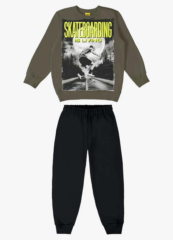 Rovi Kids - Conjunto Infantil Blusão com Calça Verde