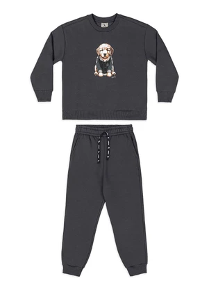 Quimby - Conjunto Infantil Blusão e Calça Cinza - QUIMBY