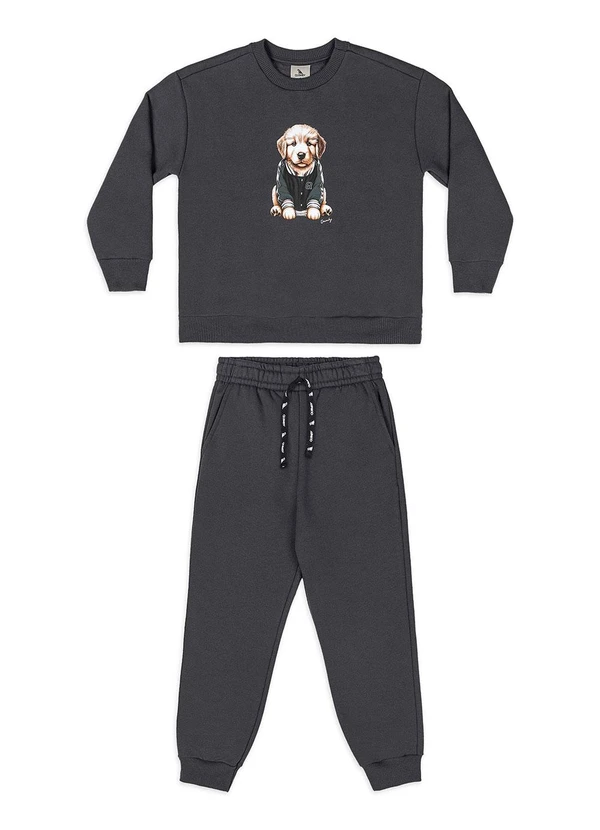 Quimby - Conjunto Infantil Blusão e Calça Cinza 2