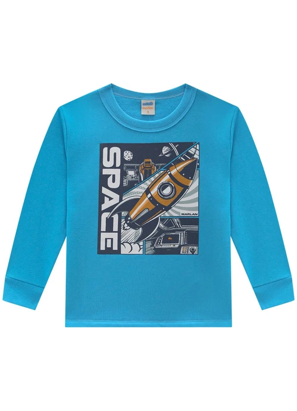 Marlan - Conjunto Infantil Blusão e Calça em Moletom Azul 2