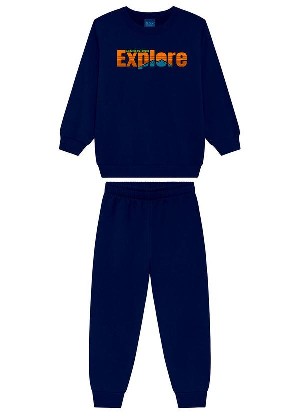 Ddk - Conjunto Infantil Blusão e Calça em Moletom Azul 1