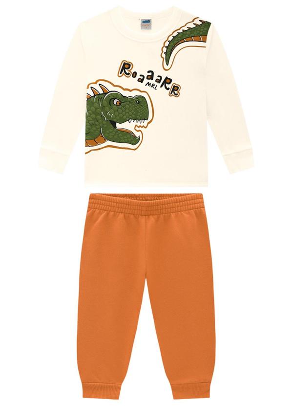 Marlan - Conjunto Infantil Blusão e Calça em Moletom Bege 2