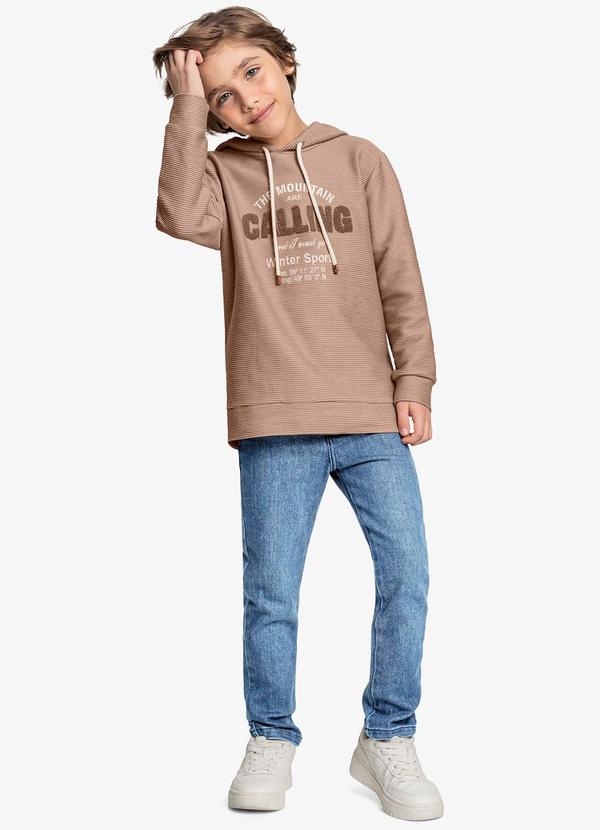 Trick Nick - Conjunto Infantil Blusão e Calça Jeans Marrom