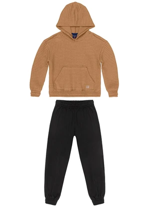 Guloseima - Conjunto Infantil Blusão e Calça Marrom - GULOSEIMA