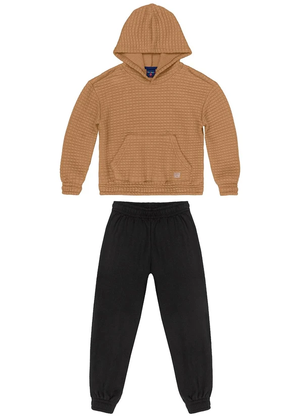 Guloseima - Conjunto Infantil Blusão e Calça Marrom