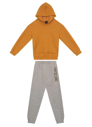 Guloseima - Conjunto Infantil Blusão e Calça Marrom - GULOSEIMA