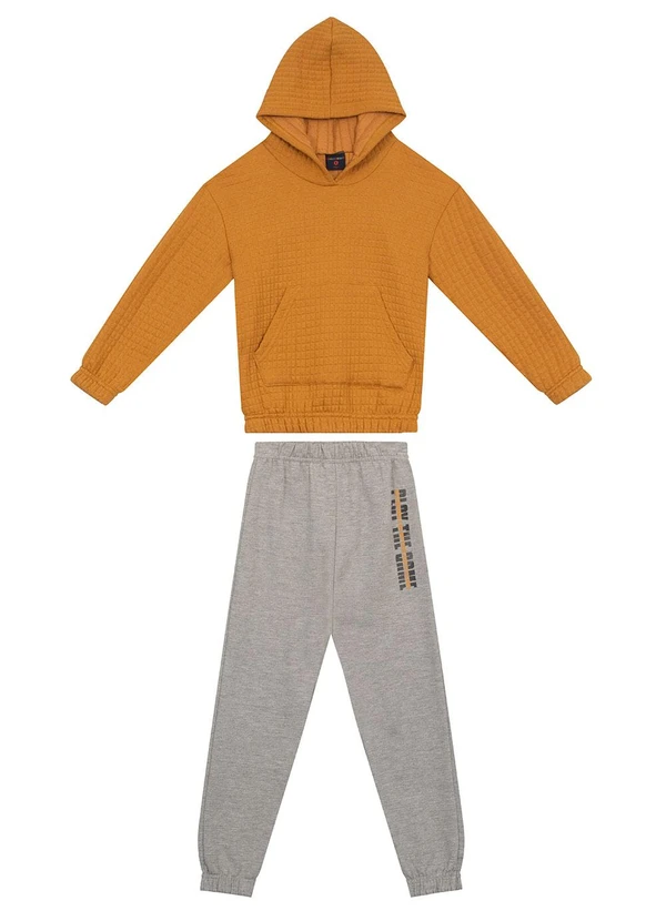 Guloseima - Conjunto Infantil Blusão e Calça Marrom