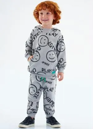 Up Baby - Conjunto Infantil Blusão e Calça Moletom Cinza - UP BABY