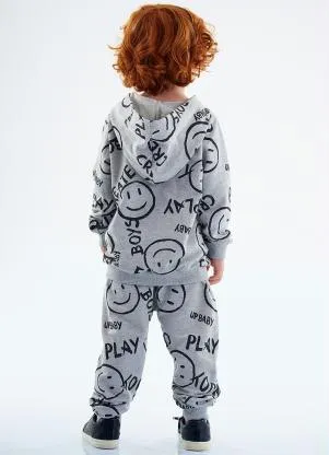 Up Baby - Conjunto Infantil Blusão e Calça Moletom Cinza - UP BABY