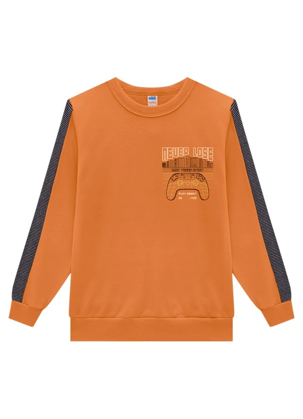 Marlan - Conjunto Infantil Blusão e Calça Moletom Marrom 2