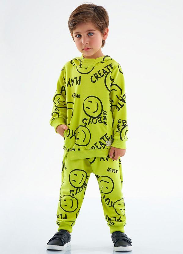 Up Baby - Conjunto Infantil Blusão e Calça Moletom Verde