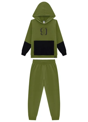 Marlan - Conjunto Infantil Blusão e Calça Moletom Verde - MARLAN