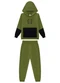 Marlan - Conjunto Infantil Blusão e Calça Moletom Marrom - variação: Verde
