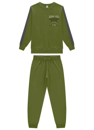 Marlan - Conjunto Infantil Blusão e Calça Moletom Verde - MARLAN