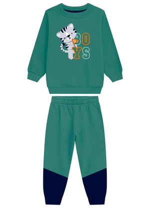 Ddk - Conjunto Infantil Blusão e Calça Moletom Verde - DDK