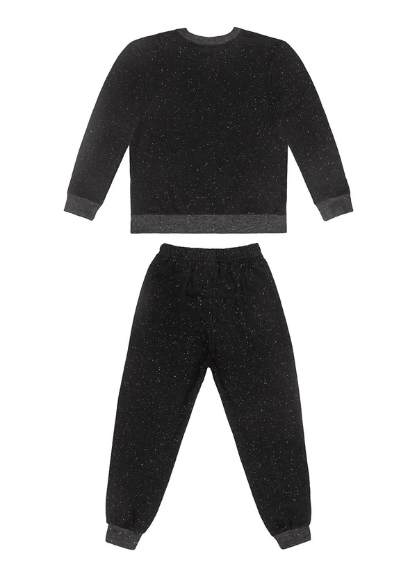 Guloseima - Conjunto Infantil Blusão e Calça Preto 2