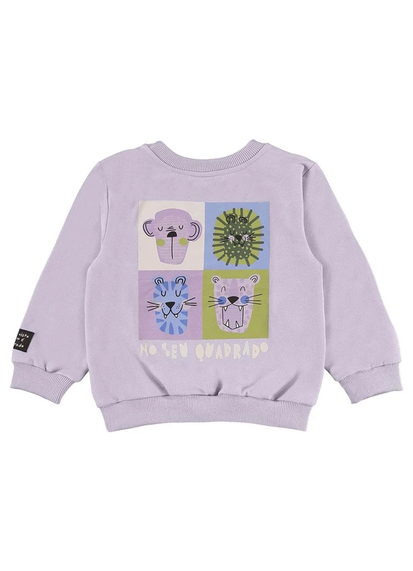 Três e Já - Conjunto Infantil Blusão e Calça Roxo 6