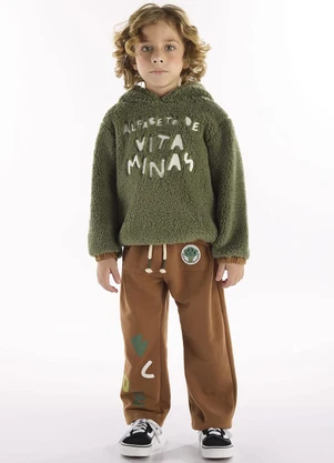 Três e Já - Conjunto Infantil Blusão e Calça Verde - TRÊS E JÁ