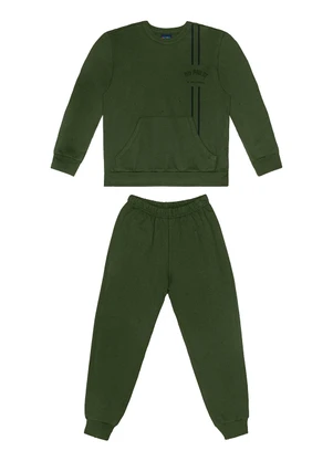 Guloseima - Conjunto Infantil Blusão e Calça Verde - GULOSEIMA