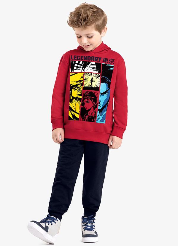 Rovi Kids - Conjunto Infantil Blusão e Calça Vermelho