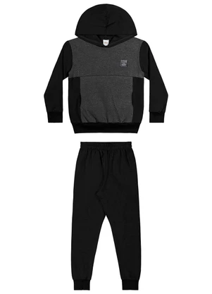 Elian - Conjunto Infantil Blusão Texturizado Preto - ELIAN