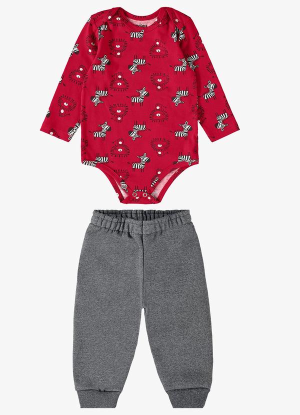 Rovi Kids - Conjunto Infantil Body com Calça Vermelho
