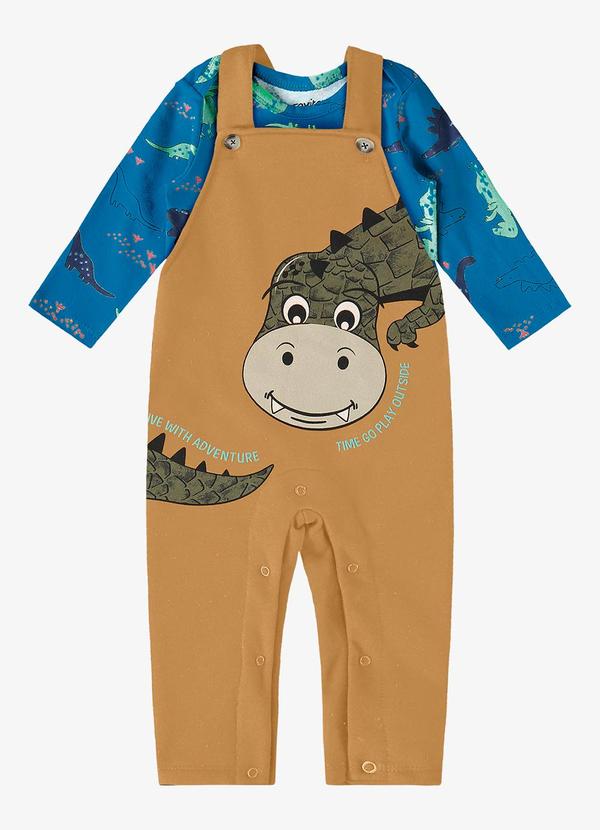 Rovi Kids - Conjunto Infantil Body com Jardineira Azul