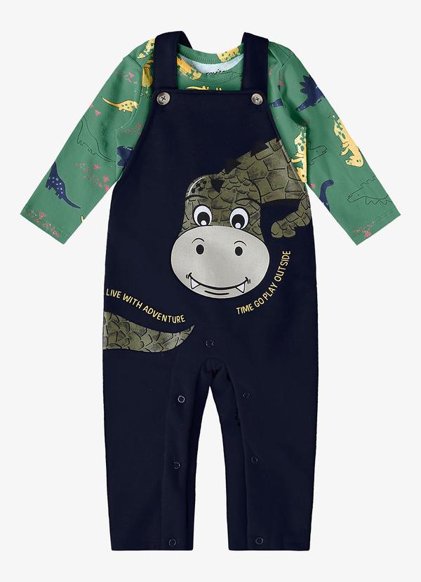 Rovi Kids - Conjunto Infantil Body com Jardineira Verde