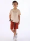 Quimby - Conjunto Infantil Camiseta Bermuda Bege - variação:  