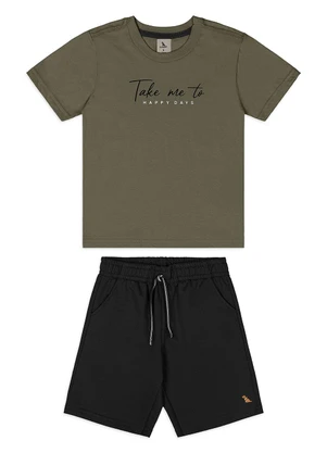 Quimby - Conjunto Infantil Camiseta Bermuda Verde - QUIMBY