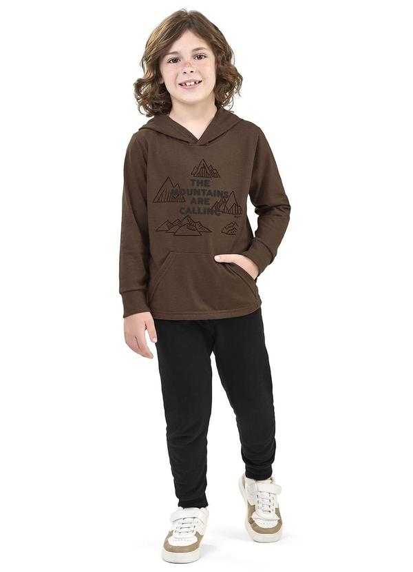 Elian - Conjunto Infantil Camiseta com Capuz Marrom 1