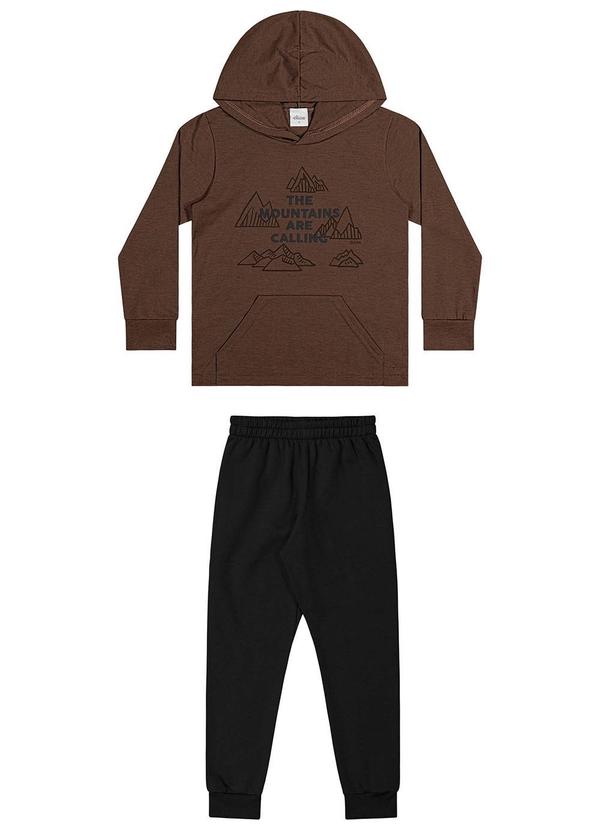 Elian - Conjunto Infantil Camiseta com Capuz Marrom 2