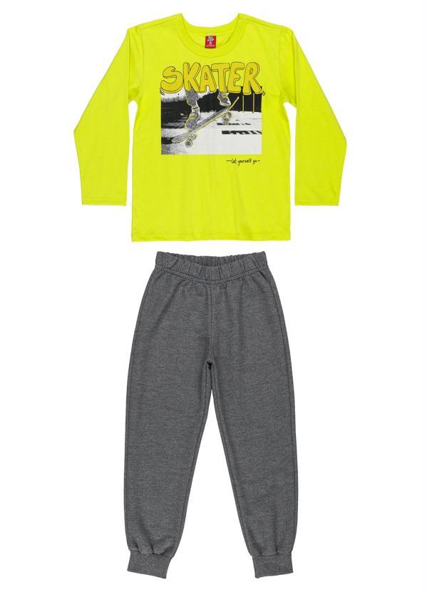 Bee Loop - Conjunto Infantil Camiseta e Calça Moletom Amarelo