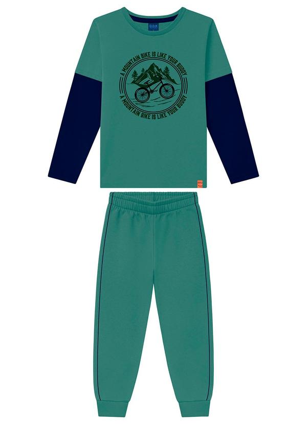 Ddk - Conjunto Infantil Camiseta e Calça Moletom Verde 1