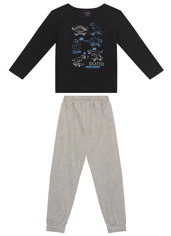 Guloseima - Conjunto Infantil Camiseta e Calça Preto 1