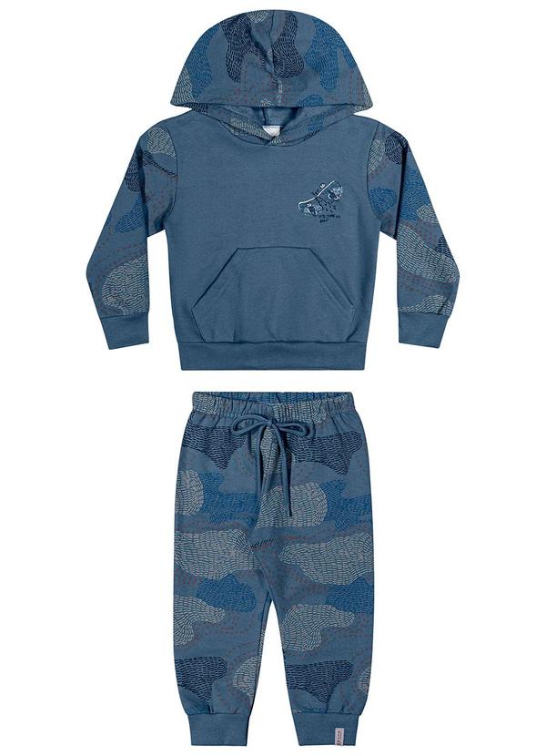 Elian - Conjunto Infantil Camuflado com Capuz Azul 2