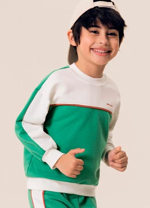 Bugbee - Conjunto Infantil Casaco e Calça Moletom Verde - BUGBEE