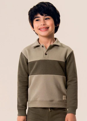 Bugbee - Conjunto Infantil Casaco e Calça Moletom Verde - BUGBEE